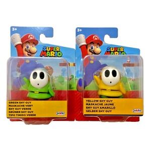 GREEN SHY GUY & YELLOW SHY GUY‎ Super Mario Jakks Pacific 2.5" Figures